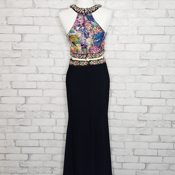 Dave and Johnny Two Piece Prom Dress Size 3/4 - Picture 2 of 8